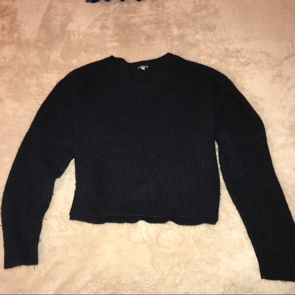 black knit sweater
